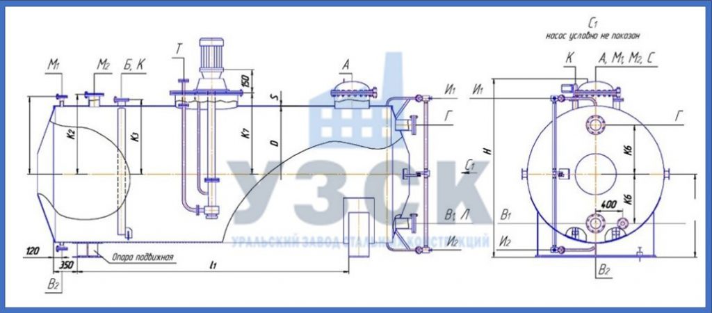 Чертеж емкости ГКК в Артеме